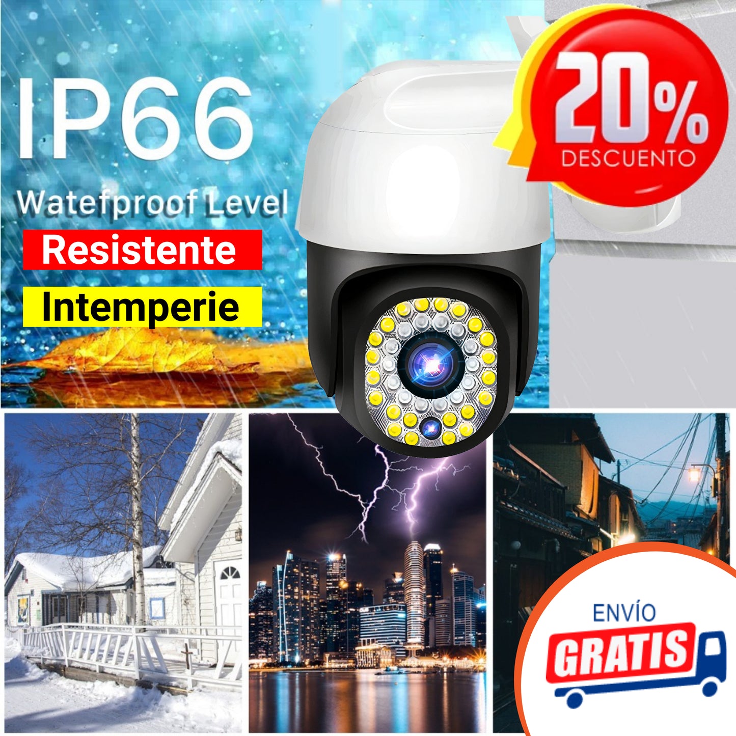CAMARA DE VIGILANCIA IP WIFI HD 3MP DOMO
